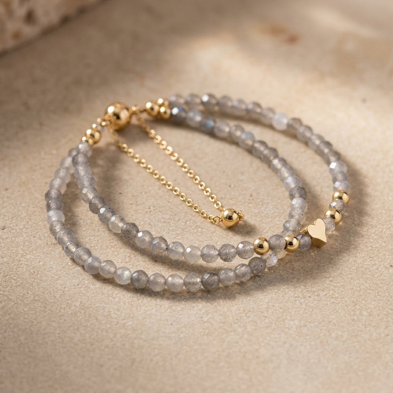 Labradorite Stone Bracelet “Moonveil Echo”