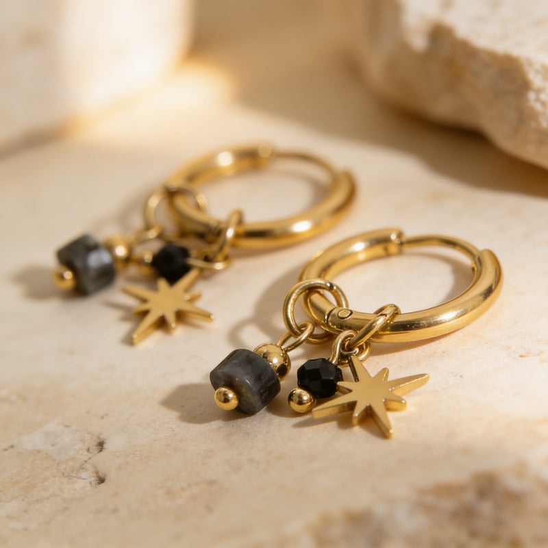 Labradorite Stone Earrings "Noctara"