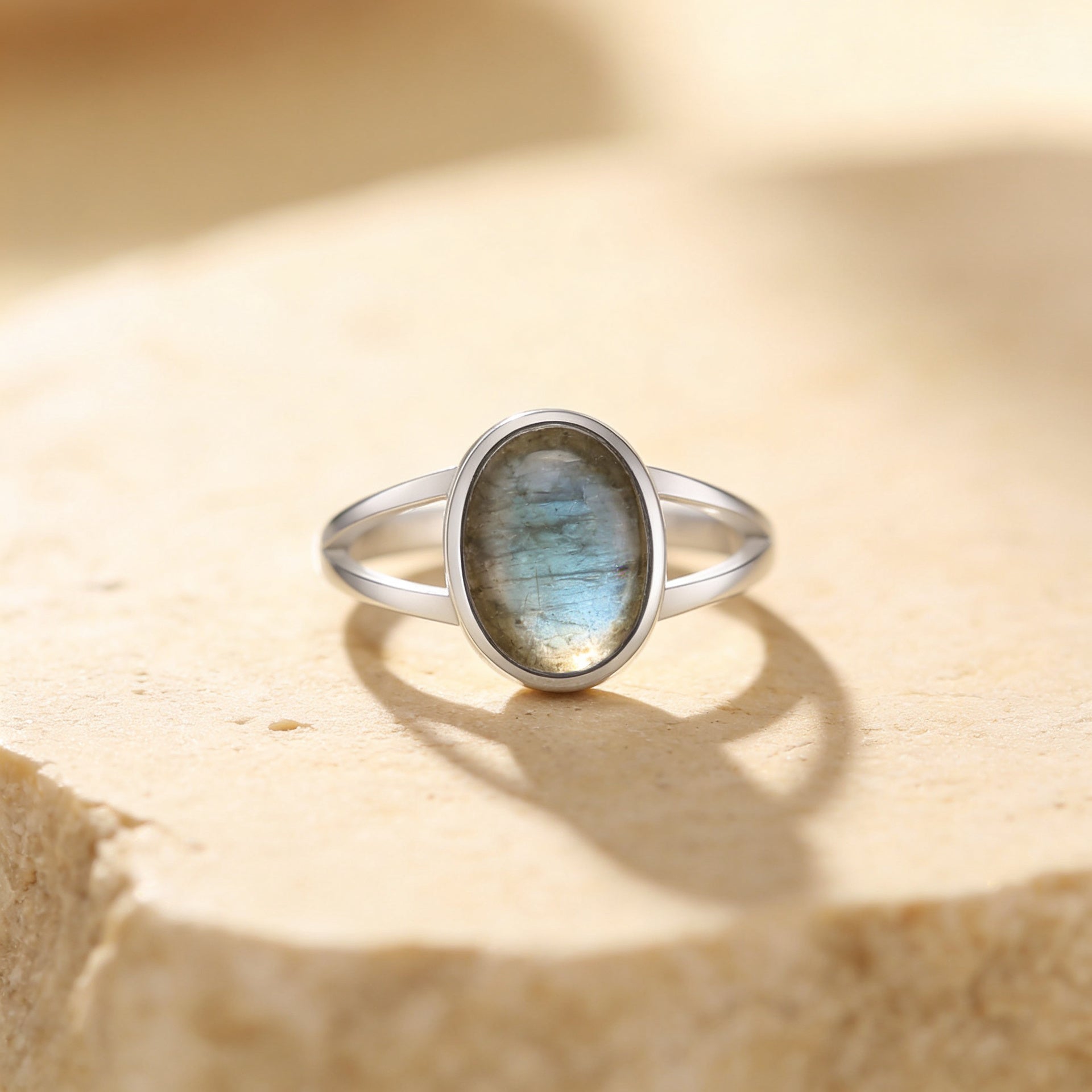 Labradorite Stone Ring “Northern Echo”
