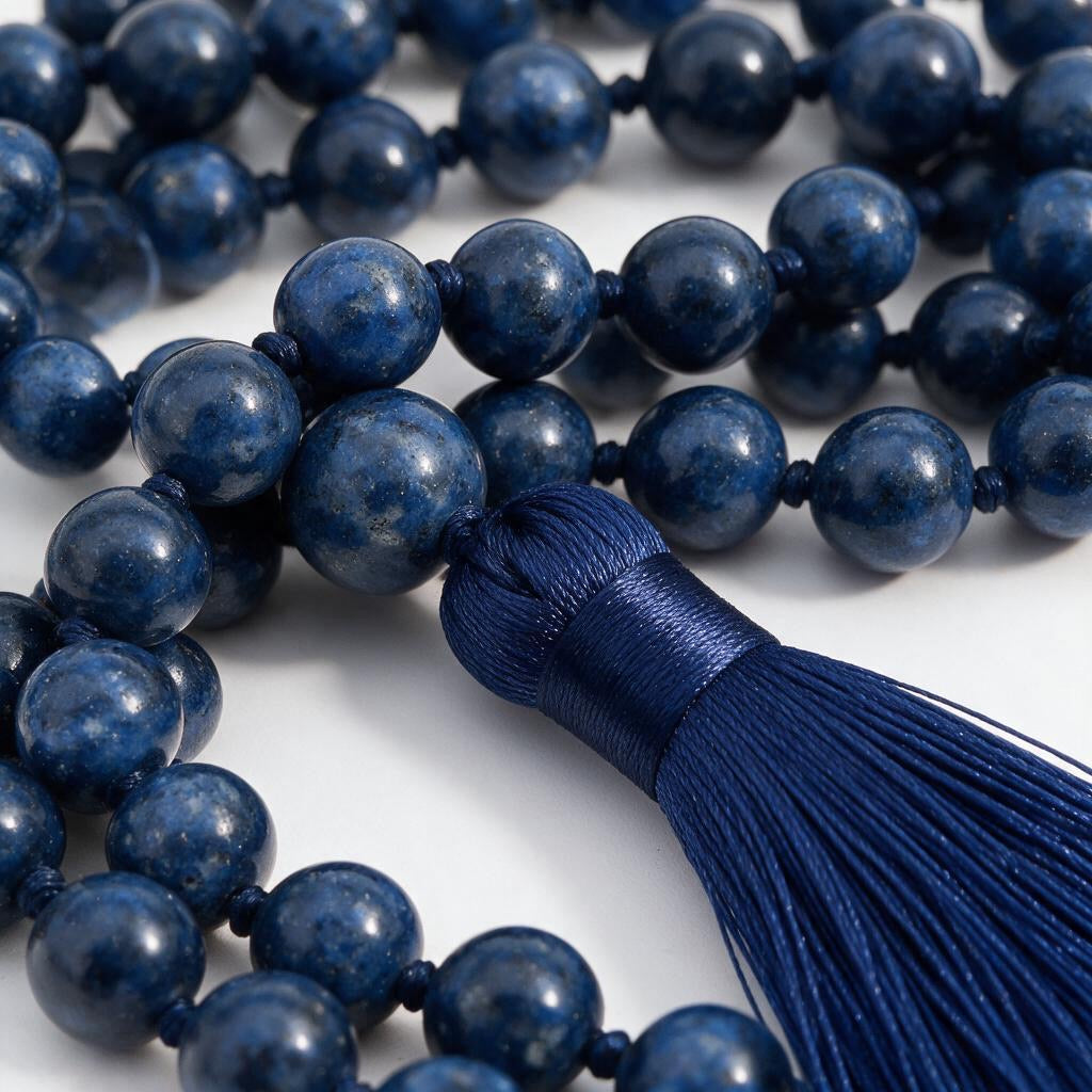 Mala Bead Necklace Blue Lapis Lazuli "Nepalis"