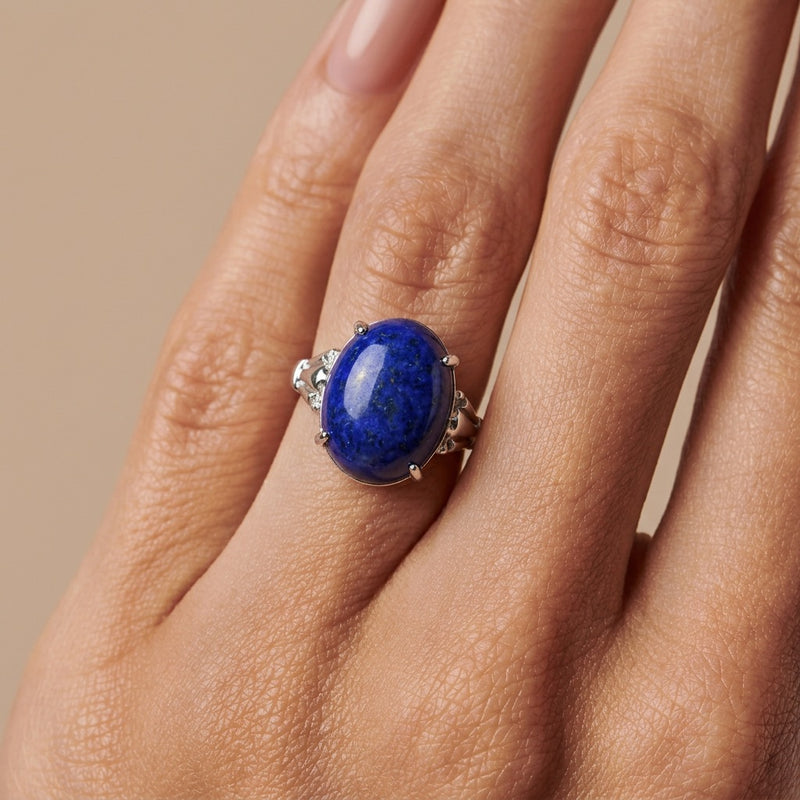 Lapis Lazuli Stone Adjustable Ring "Astralis"