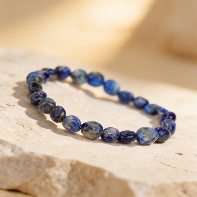 Lapis Lazuli Bead Bracelet "Midnight Insight"