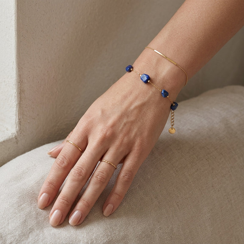 Lapis Lazuli Stone Bracelet "Celestine Aura"