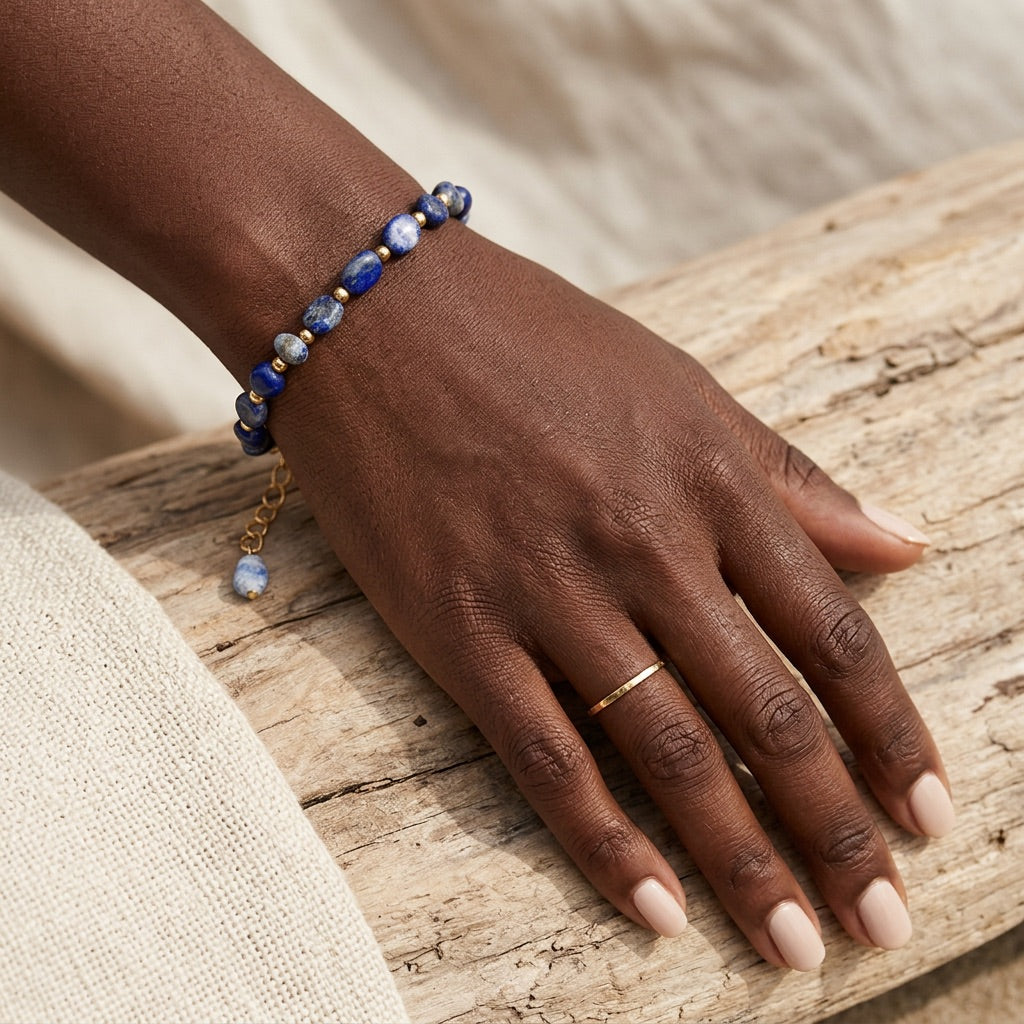 Lapis Lazuli Bracelet "Yanlei" Adjustable