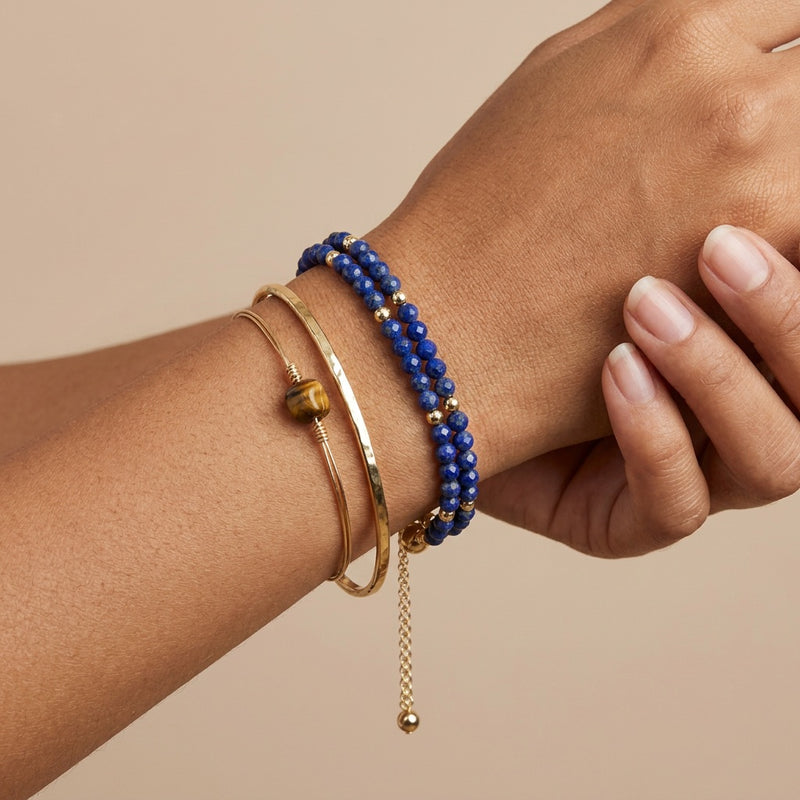 Lapis Lazuli Stone Bracelet "Rivera Noctis"