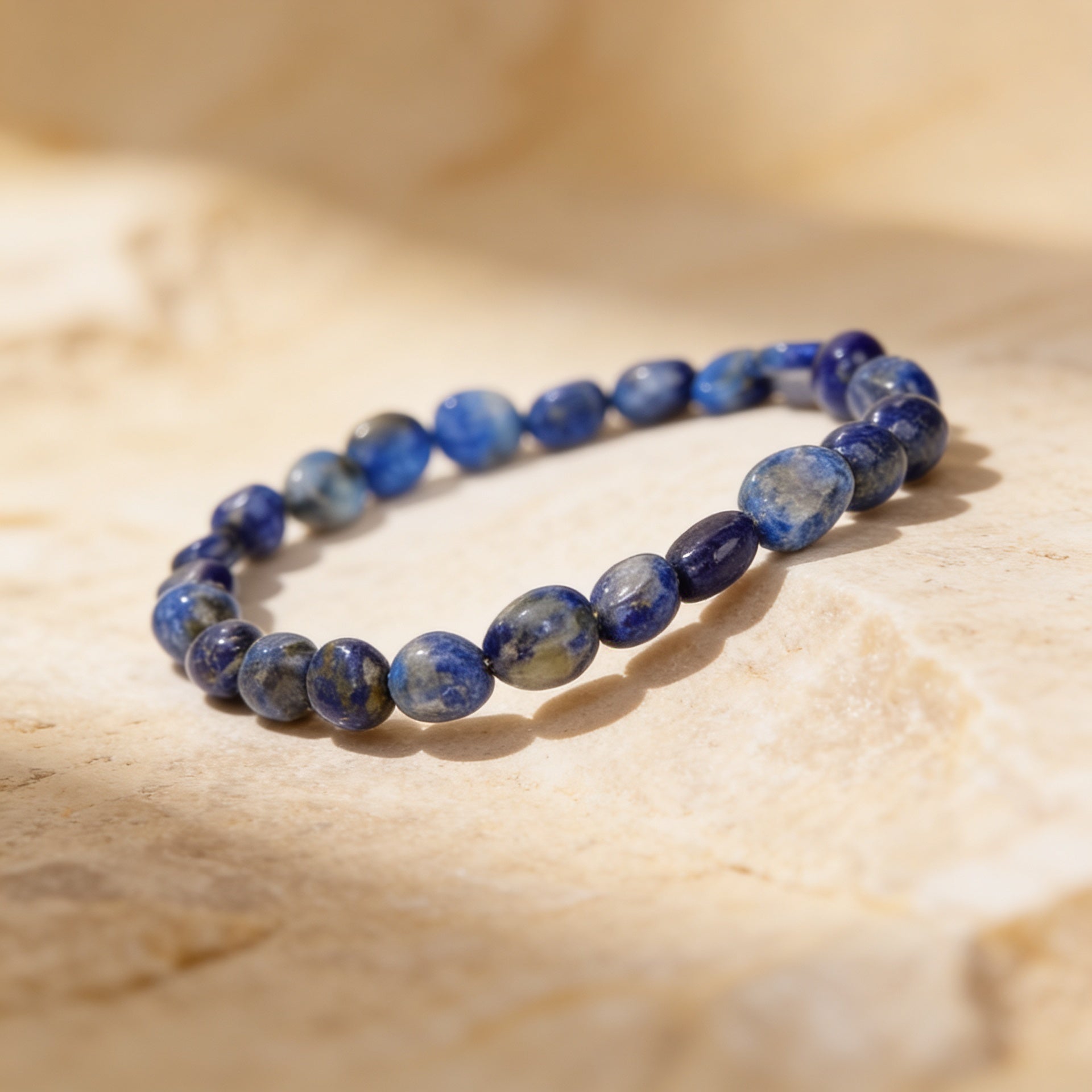 Lapis Lazuli Bead Bracelet "Midnight Insight"