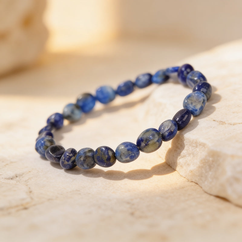 Lapis Lazuli Bead Bracelet "Midnight Insight"