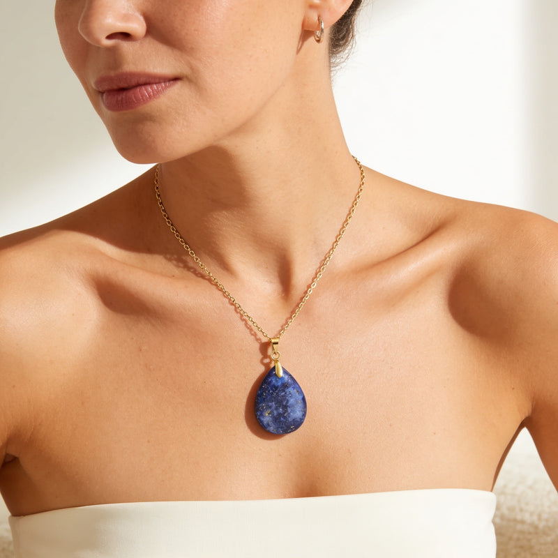 Lapis Lazuli Stone Necklace "Perle"