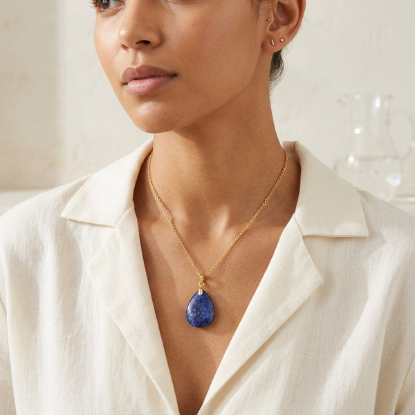 Lapis Lazuli Stone Necklace "Perle"