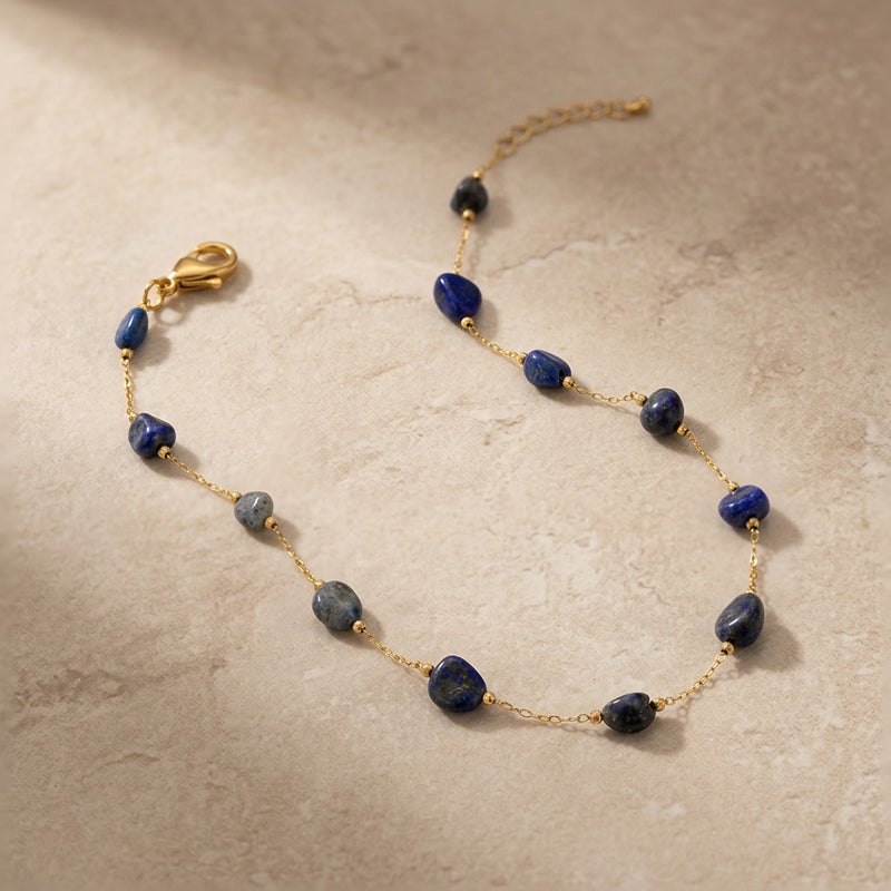 Lapis Lazuli Stone Necklace "Celestia Drift"