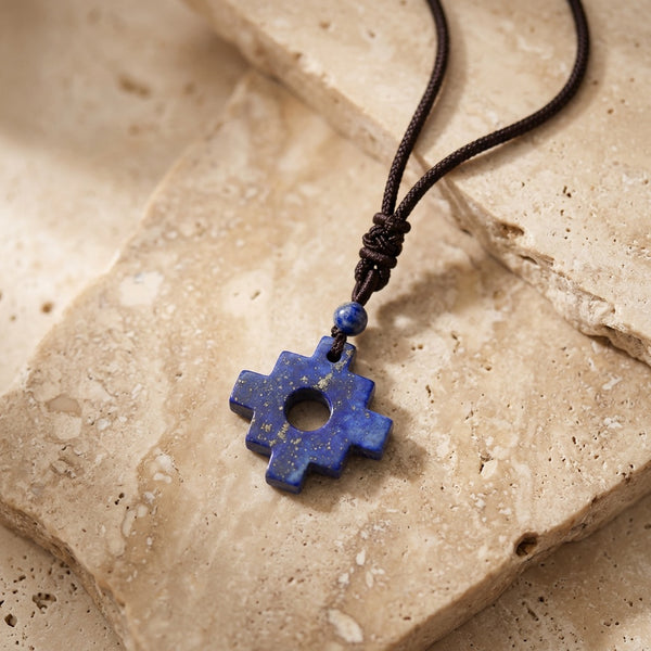 Lapis Lazuli Necklace "Tetris"