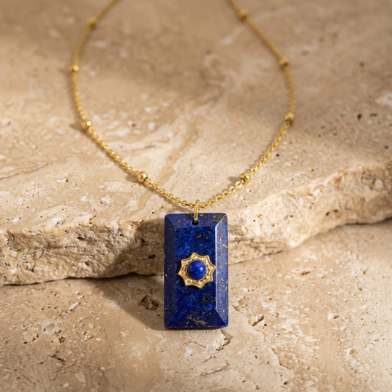 Lapis Lazuli Stone Necklace "Mobli"