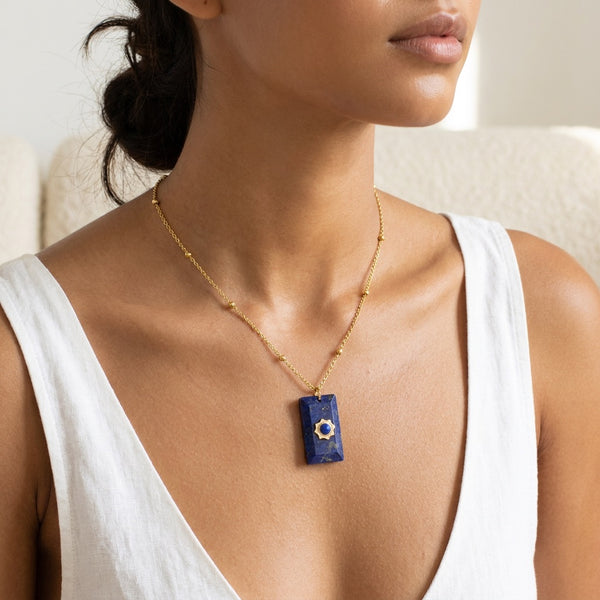 Lapis Lazuli Stone Necklace "Mobli"