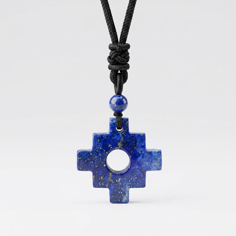 Lapis Lazuli Necklace "Tetris"