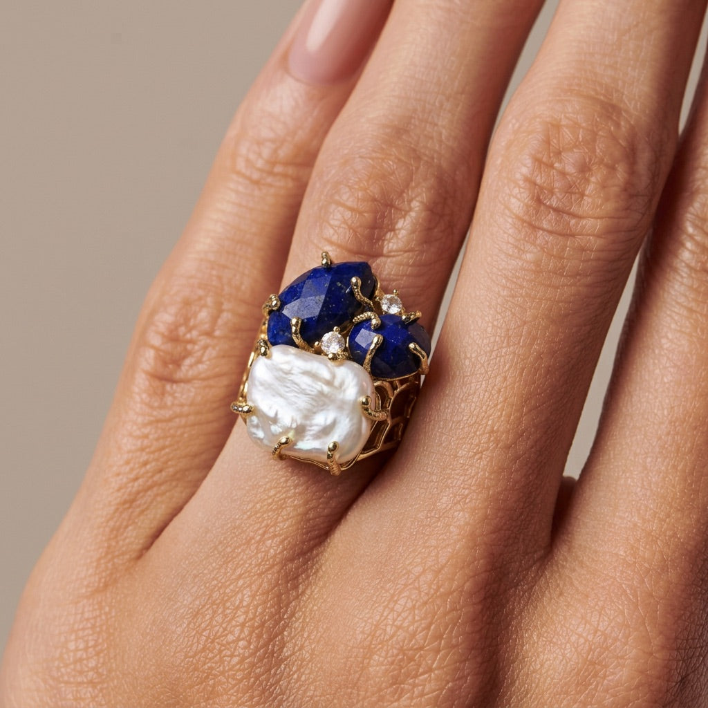 Lapis Lazuli Stone Ring "Diana"