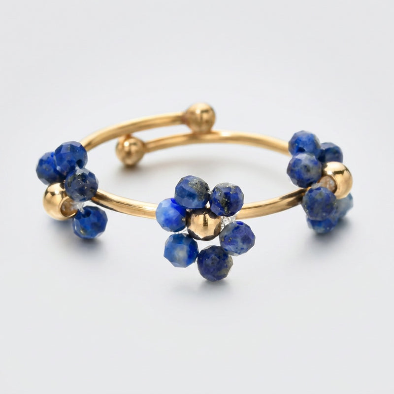 Lapis Lazuli Ring "Flower" adjustable