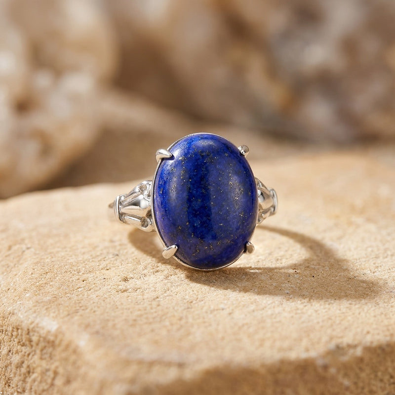 Lapis Lazuli Stone Adjustable Ring "Astralis"
