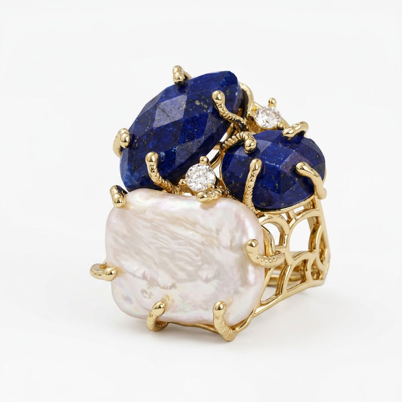 Lapis Lazuli Stone Ring "Diana"