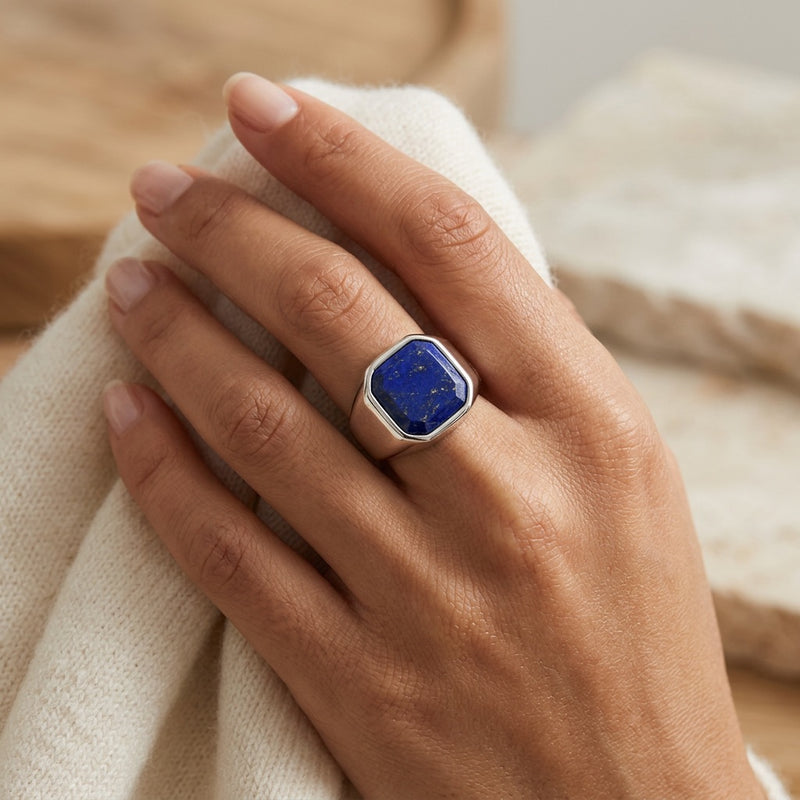 Silver Ring Lapis Lazuli "Orion Crest"