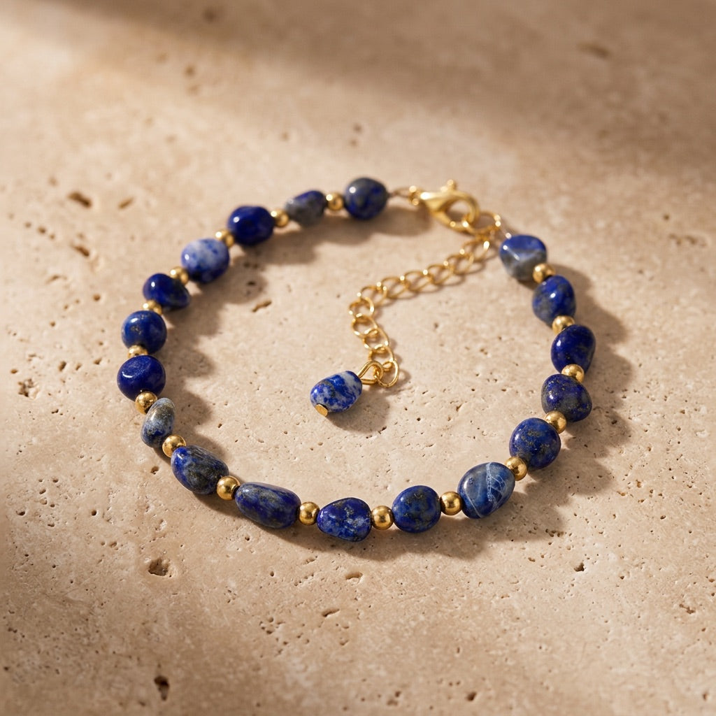 Lapis Lazuli Bracelet "Yanlei" Adjustable