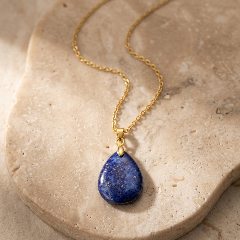 Lapis Lazuli Stone Necklace "Perle"