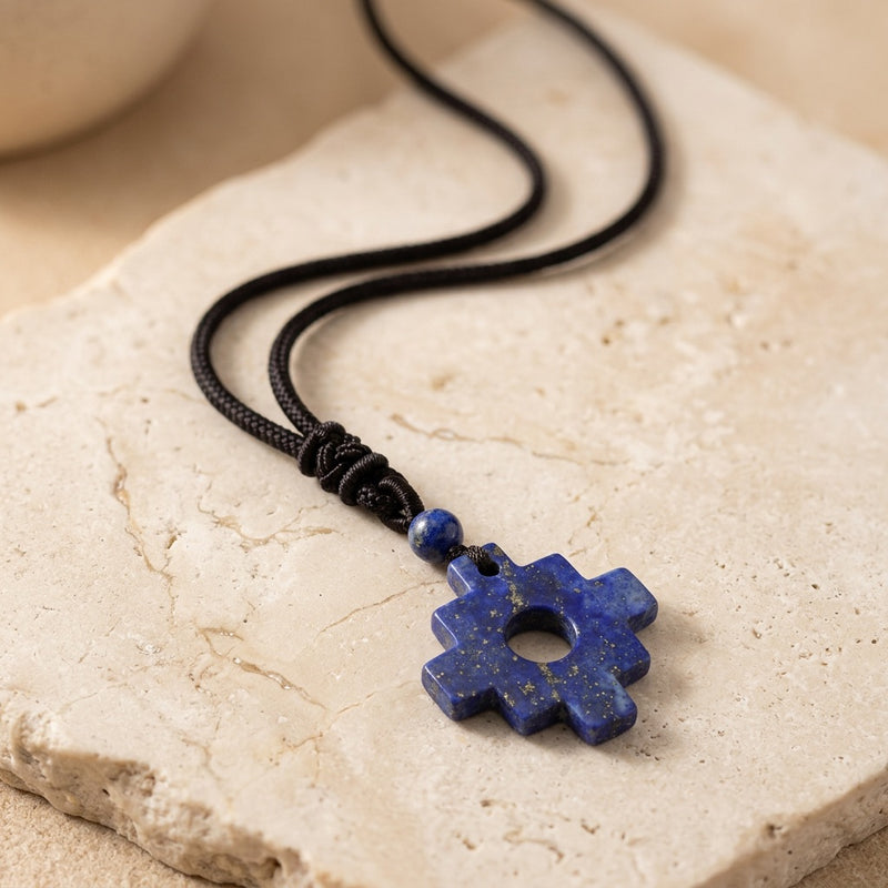 Lapis Lazuli Necklace "Tetris"