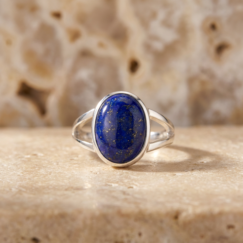 Lapis Lazuli Stone Ring “Midnight Oracle”