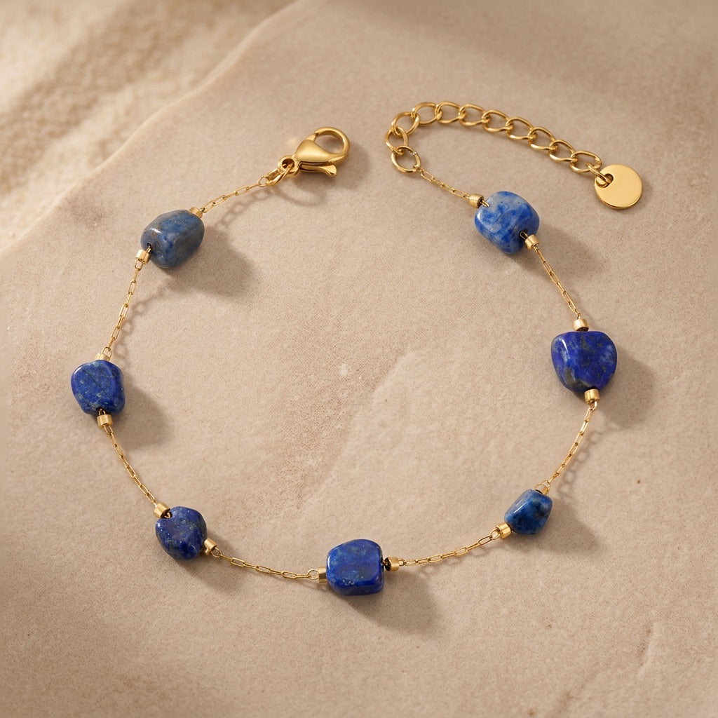 Lapis Lazuli Stone Bracelet "Celestine Aura"