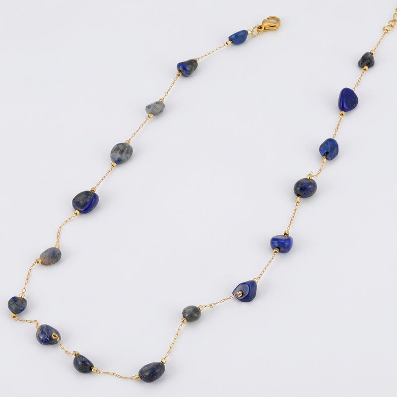 Lapis Lazuli Stone Necklace "Celestia Drift"