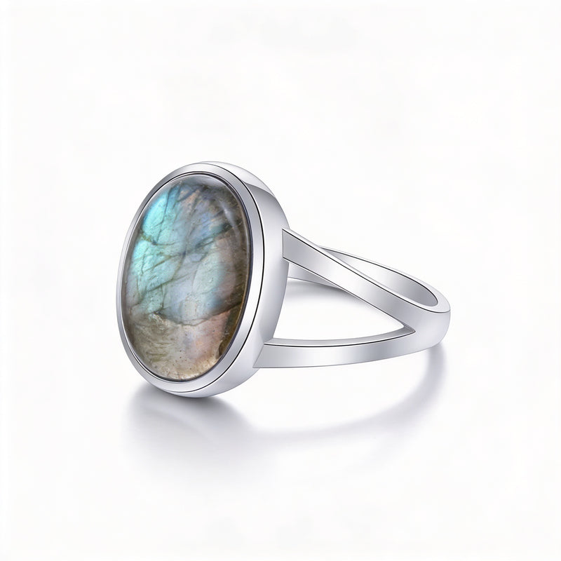Labradorite Stone Ring “Northern Echo”