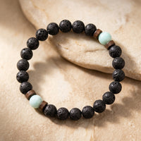 Lava Stone & Amazonite Bracelet "Falcon Veil"