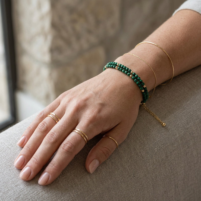 Malachite Stone Bracelet “Verdant Pulse”