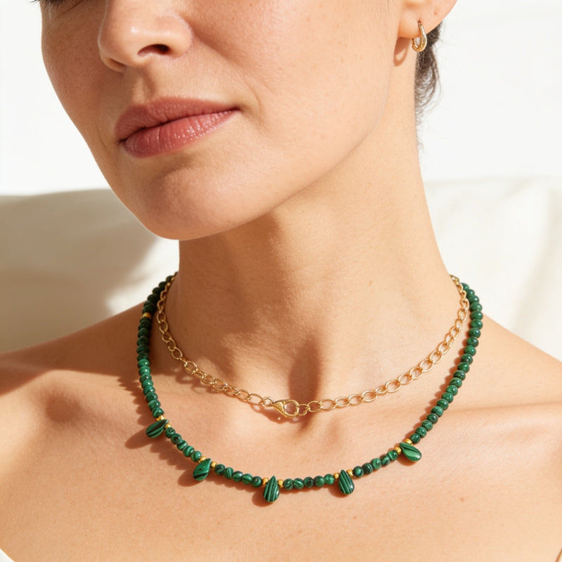 Malachite Necklace "Reflection"