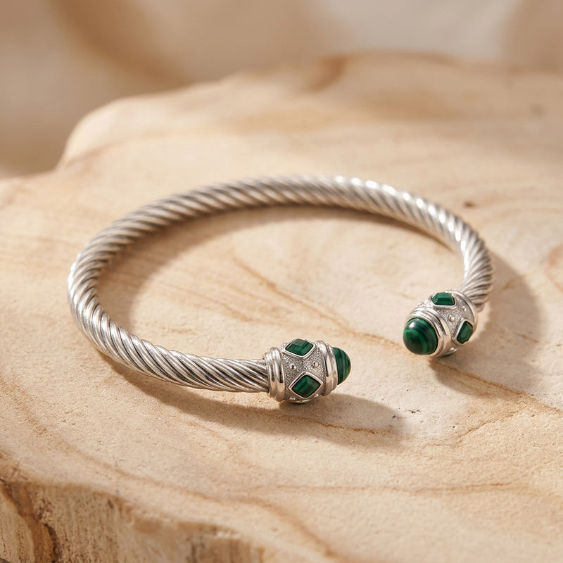 Malachite Cuff Bracelet “Veloris”