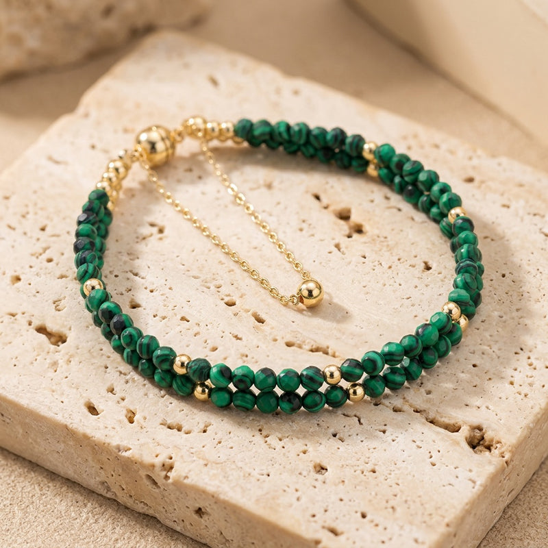 Malachite Stone Bracelet “Verdant Pulse”