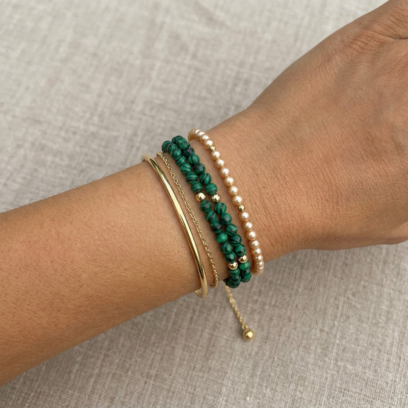 Malachite Stone Bracelet “Verdant Pulse”