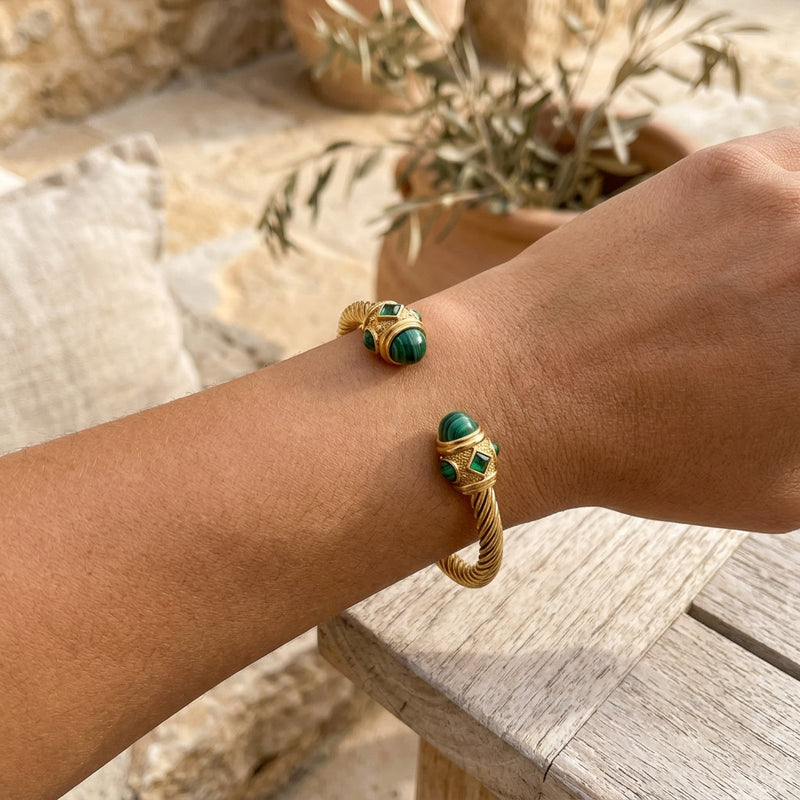 Malachite Cuff Bracelet “Veloris”