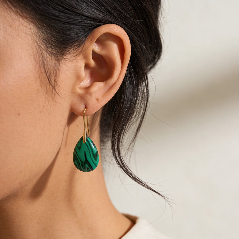 Malachite Stone Earrings "Virelya"