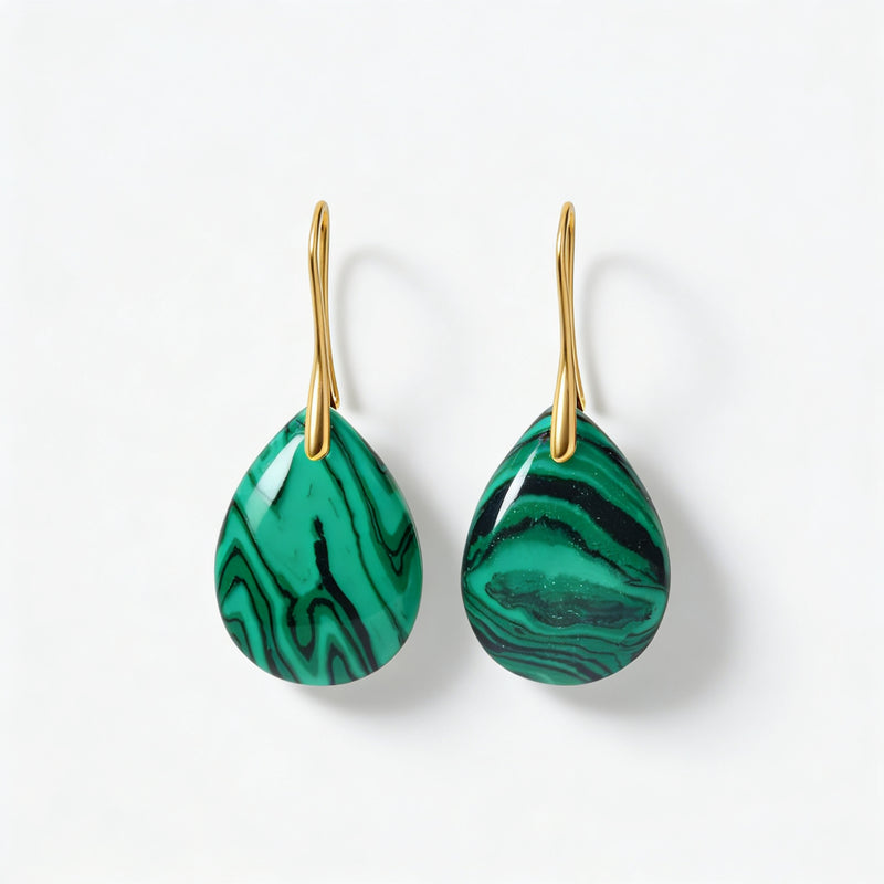 Malachite Stone Earrings "Virelya"