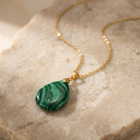 Malachite Stone Necklace “Perle”