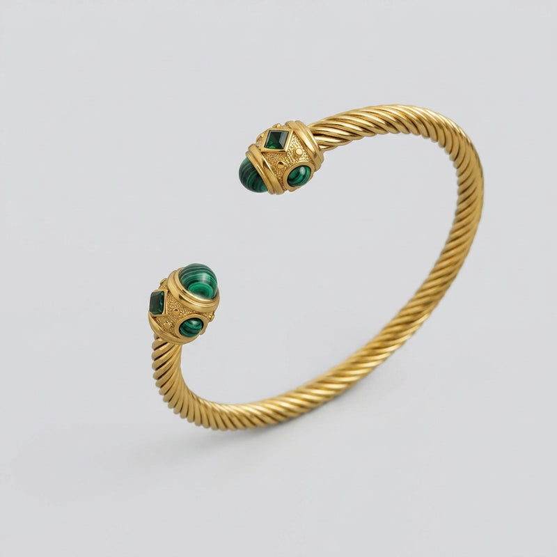 Malachite Cuff Bracelet “Veloris”