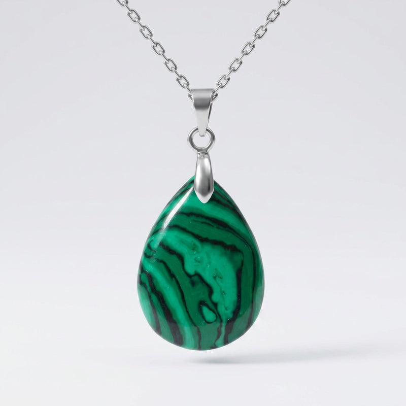 Malachite Stone Necklace “Perle”
