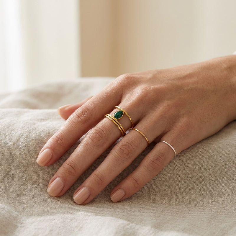 Malachite ring "Antic"