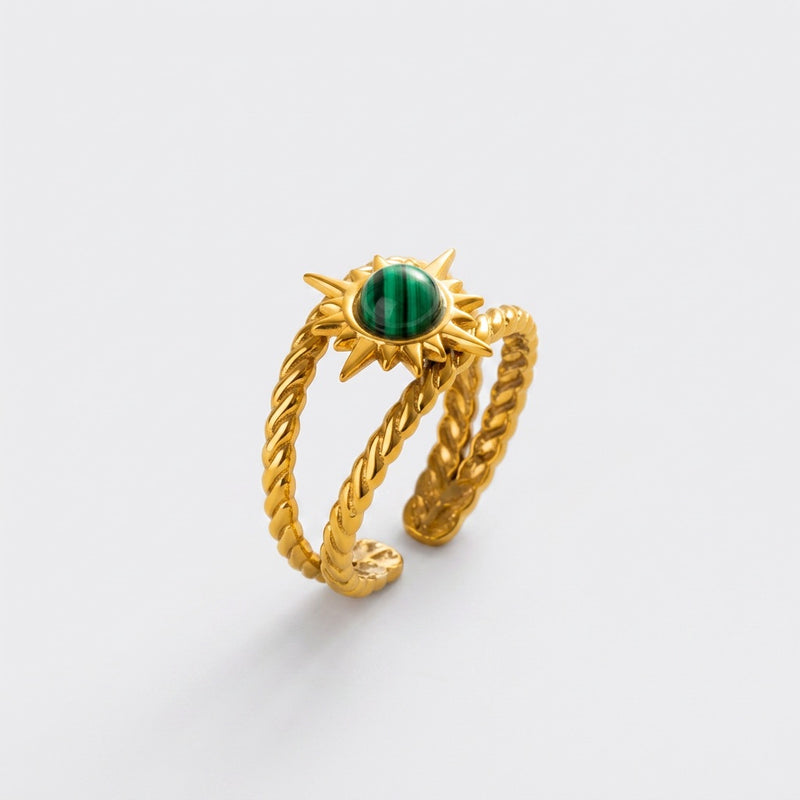 Malachite Adjustable Ring “Soleryn”