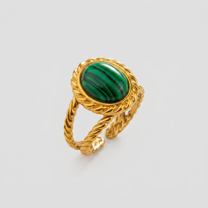 Malachite Adjustable Ring “Sylvenor”