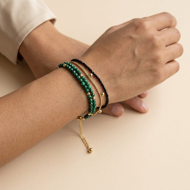 Malachite Stone Bracelet “Verdant Pulse”