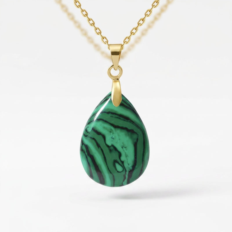 Malachite Stone Necklace “Perle”