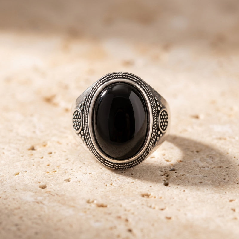 Black Onyx Ring "Kurozen"