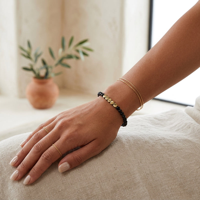 Black Obsidian Bracelet "DIVIN"