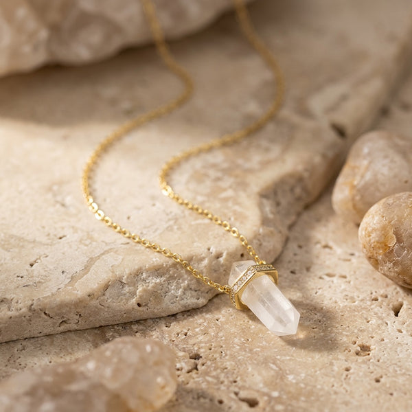 White Moonstone Necklace "Saturn"